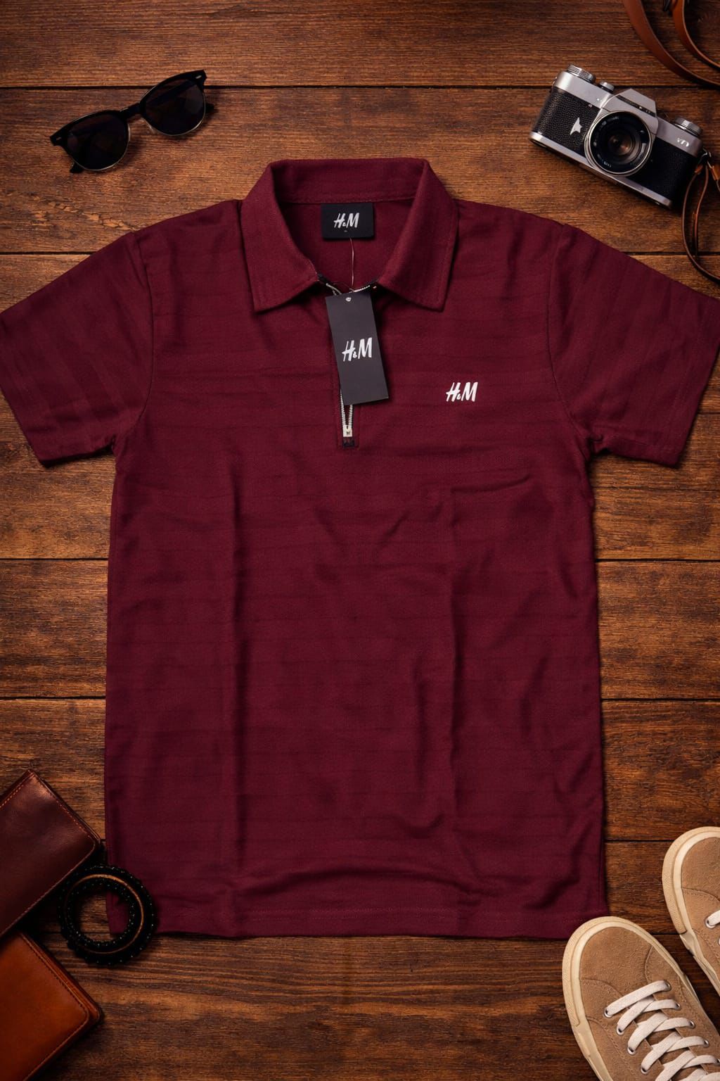 Men’s Maroon Polo T-Shirt