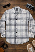 Mens Grey Checkered Cotton