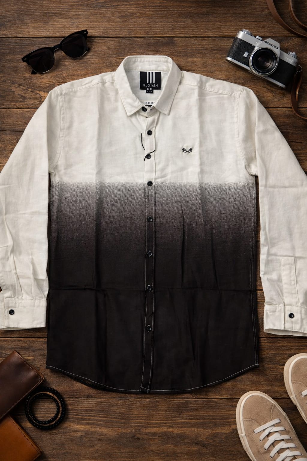 White–Charcoal Black Ombre Shirt